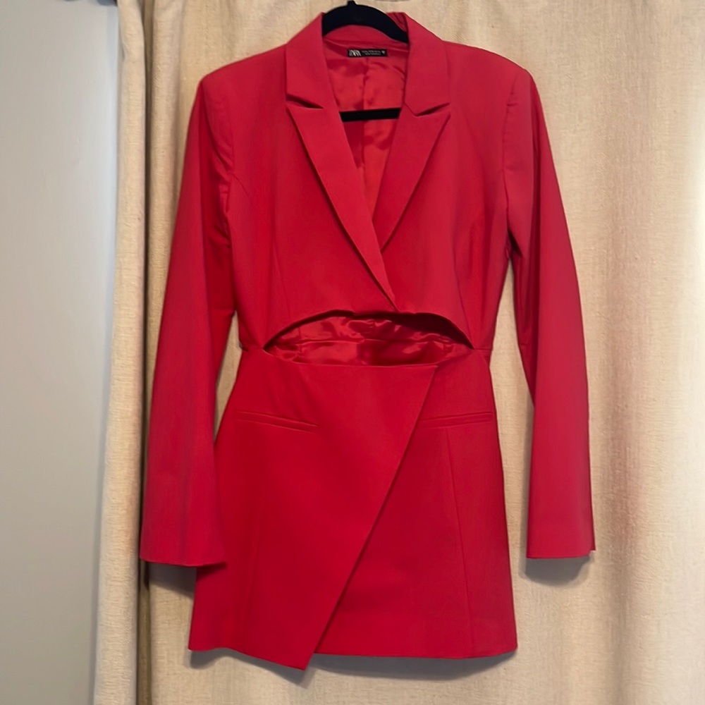 Zara Hot Pink Blazer Dress